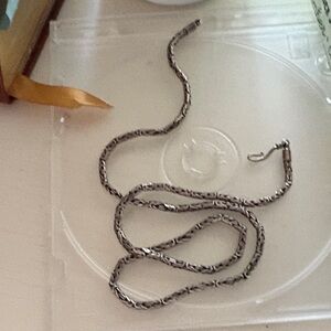 Silver Braided Men's Necklace. Vintage 1970s men’s jewelry.